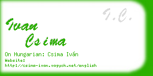 ivan csima business card